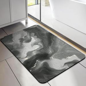 KAL-Tapis De Salle De Bain Antidérapant,Tapis De Bain Antidérapant,Super Absorbant,Sèche Rapide, Ultra Mince,Facile À Nettoyer,Pour Portes De Salle De Bains,Alon,40X60Cm - Neuf