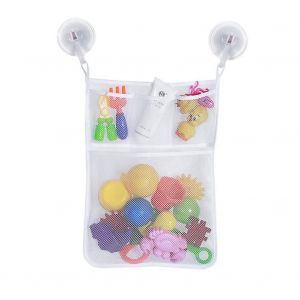Filet de rangement pliable en maille pour jouets de bain pour bébé, sac de rangement à ventouse, sacs de rangement pour jouets de douche - Neuf