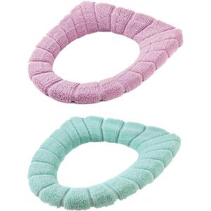 (Vert, Prune, Violet) Siège De Toilette 2 Pièces, Siège De Toilette Rembourré, Siège De Toilette Rétractable Lavable, Chaud, Confortable Et Doux, Adapté À La Plupart Des Toilettes. - Neuf