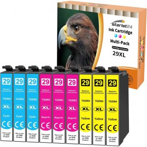 Cartouches d'encre 29XL compatibles avec Epson 29XL Multipack pour Expression Home XP-342 XP-332 XP-345 XP-442 XP-445 XP-432 XP-245 XP-235 XP-335 XP-435 XP-247 (3 Cyan, 3 Magenta, 3 Jaune) - Neuf