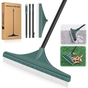 Artificial Grass Rake With Steel Handle (Adjustable Handle In 3 Sections) - Neuf