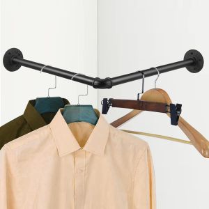 Penderie Murale 90&deg; Portant &agrave; v&ecirc;tement Industriel Porte Manteaux Amovible 46cm Cintre Industriel en Tube Robuste et Unique Charge maximale 20 kg pour Maison Vestiaire D&eacute;coration - Neuf