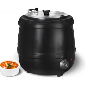 Subzonal-Hakka Marmite &Agrave; Soupe &Eacute;lectrique10l, Chauffe-Soupe Avec Couvercle &Agrave; Charni&egrave;re, Marmite Amovible En Acier Inoxydable, Temp&eacute;rature R&eacute;glable De 30 &Agrave; 85 &deg;C, Pour Restaurant, Buffet Et Traiteur. - Neuf