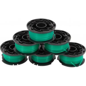 MEVRONISSHOP-Lot 6 Bobines de Fil Nylon pour Coupe-Bordure Black & Decker GL7033 GL8033 GL9035 Longueur 6m en Nylon Diam&egrave;tre 2mm A6482 Vert - Neuf