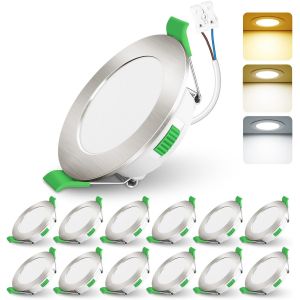 Alusso Lighting Spot Led 12v,3cct 4w 270lm Mini Spot Led Encastrable Pour Sous Armoire, Cuisine, Camping-Car, Caravane, Toit,Lot De 6,Nickel - Neuf