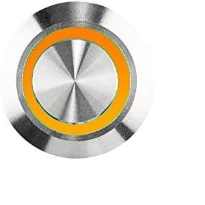 HUEJ-Led Bouton De Sonnette En Acier Inoxydable - Interrupteur De Sonnette,Sonnette,Couleur Claire Orange,Ip65,Rond - Neuf