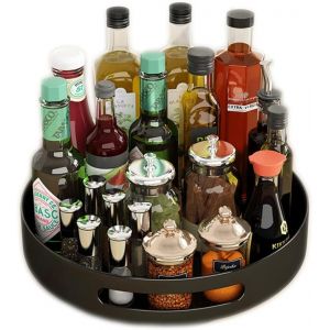 Cheng-Lazy Susan Plateau &Agrave; &Eacute;pices Rotatif En M&eacute;tal Pour Armoire, Comptoir, Placard, Table De Cuisine Ou Garde-Manger (Acier 25 Cm) - Neuf