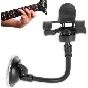 Support de T&eacute;l&eacute;phone pour Guitare, Support de T&eacute;l&eacute;phone pour T&ecirc;te de Basse de Guitare Rotative &agrave; 360 Degr&eacute;s Clip de Fixation pour Smartphone Violon 4/4 Ventouse Amovible pour Guitare - Neuf