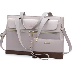Sac Cabas Femme Sac a Main Grande Capacité PU Cuir Sac Ordinateur Portable 15,6 Pouces Imperméable Mallette Cartable Elegant Sac de Cours 2 Pièces pour Travail Affaires Voyage.[G47] - Neuf