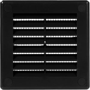 KALANKA-Housse d'aération en plastique noir de 7,6 x 7,6 cm (dimensions d'ouverture) u2013 Grille d'aération carrée plate u2013 Déflecteur d'air u2013 CVC 10,2 x 10,2 cm (dimensions totales) - Neuf