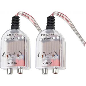 ERYI-2Pcs Convertisseur Audio Adaptateur De Signal Audio Convertisseur D'Impédance De Haut-Parleur Haut À Bas Pour Sortie De Haut-Parleur Vers Ligne Rca Câblage D'Amplificateur De Voiture - Neuf