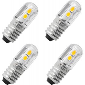 Ampoules E10 Dc,Lot De 4 Ampoules Led E10 24 V Blanc Chaud Led Rechange Miniatures 1w 100lm Ampoules À Vis -Mise À Niveau Pour Lampes Frontales, Lampes Torches (Blanc Chaud (3000k[Amp742647] - Neuf