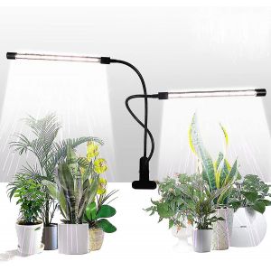 Lampe De Croissance,Lumière Du Soleil Blanc 50w 84 Led Double Clip De Tête Lumières Pour Plantes,Minuterie 4/8 / 12h Et 5 Niveaux Dimmables - Neuf