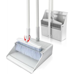 Broom and Broom Set with Wooden Handle (104cm x 127cm) for Home,Kitchen,Bedroom,Office,Entryway,Floor,Indoor and Outdoor. - Neuf