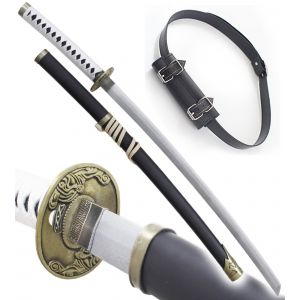 Sabre en Bois Yamato Ep&eacute;e de Vergil Devil May Cry Katana Sparda Replique Sabre + Ceinturon Noir Porte Epee Ceinture D&eacute;coration - Neuf