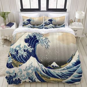 Housse De Couette, La Grande Vague Japonaise Hokusai Peinture Sous Une Vague Au Large De Kanagawa, Ensemble De Literie Ensembles De Microfibre De Luxe Ultra Confortables Et L&iquest;&iquest;Gers - Neuf