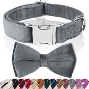 Eryi-Collier Pour Chien Personnalisé Avec Noeud Papillon Détachable - Réglable Et Confortable Pour Petits, Moyens Et Grands Chiens - Neuf