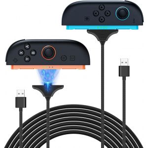 Hljhj-2-Pack 3m Câble De Charge Magnétique Pour Nintendo Switch 2 Joy-Con (2025), Fast Charging Cord Accesories Pour Joycon 2 Contrôleur Ports Usb Nylon Tressé, Replacement Charge Rapide Pour Ns2 Joy - Neuf