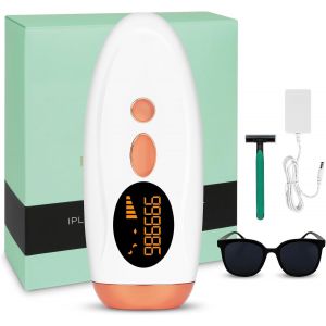 Asfasfq-Butbu Épilateurs À Lumière Pulsée, Epilateur À Lumière Pulsée Ipl, 5 Niveaux D'énergie, 2 Modes, 999,990 Flashes, Appareil D'épilation Pour Femme Et Homme, Corps, Visage, Aisselles, Maillot - Neuf