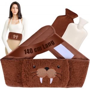 140 Cm 3 En 1 Otarie Bouillotte Ceinture Avec Housse Peluche Et Ceinture, Bouillotte Regles Douloureuses Bouillote Eau Chaude Pour Taille, Cou, &Eacute;paule, Dos, Ventre Chaud - Neuf