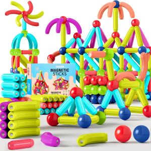 ERYI-118Pcs Jouets De Construction Magnétiques, Jouets De Construction 3D, Blocs De Construction Magnétiques, Cadeau De Jouet D'Apprentissage Éducatif Pour Garçons Et Filles De 3 À 12 Ans - Neuf