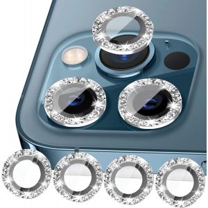 Kal-4pcs Compatible Avec Iphone 13 Pro Cam&eacute;ra Protection Et Iphone 13 Pro Max Cam&eacute;ra Protecteur (6,1/6,7 Pouces), Photo Arri&egrave;re Couvercle De Lentille Bling, (Argent&eacute;) - Neuf