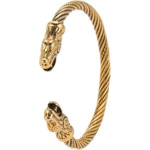 Eryi-Bracelet Viking En Acier Inoxydable Avec Tête D'animal - Bijou Vintage À Vis - Pour Homme - Neuf