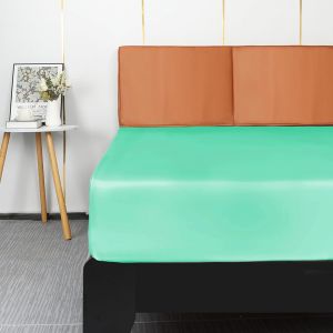 Tianyi-Drap Housse Satin 140x200cm, Pour Matelas Jusqu'à 35 Cm, Drap De Lit En Satin De Soie Polyester Lisse Respirant, Aqua - Neuf