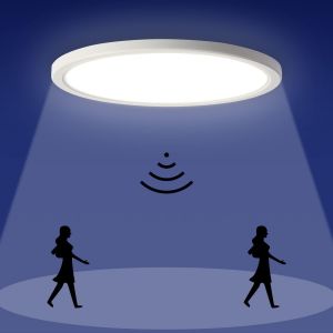 Tianyi-Plafonnier Led Detecteur De Mouvement, Luminaire Int&eacute;rieur Plafonnier, Lampe Plafond Panneau, &Eacute;clairage De Plafond Pour Couloir Et Garage, 18w, 1800lm, 4000k, Ip44, Wei&szlig;, 22cm, &Eacute;clairage De Pl - Neuf