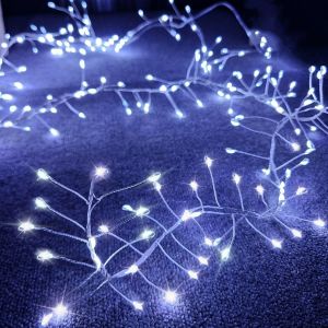 JGD-Guirlande lumineuse &agrave; piles, &eacute;tanche, fil argent&eacute;, 80 LED, p&eacute;tard, lumi&egrave;res &eacute;toil&eacute;es pour bricolage, maison, f&ecirc;te de mariage, chambre &agrave; coucher, bocal Mason Jar, vacances, No&euml;l - Neuf