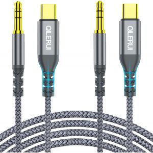 KALANKA-C&acirc;ble USB C vers prise audio auxiliaire 3,5 mm 1,2 m, adaptateur de type C vers casque st&eacute;r&eacute;o pour voiture de 3,5 mm, compatible avec iPhone 15 Pro Max 15 Plus, iPad Pro, Galaxy S23 S22 S21 - Neuf