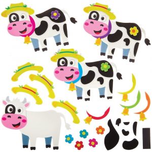 KALANKA-FX565 Kit d'aimants vache - paquet de 8, kit de loisirs créatifs en mousse animaux de la ferme pour les enfants - Neuf