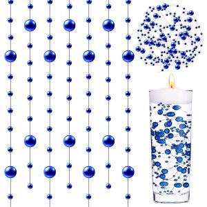 Kalanka-18 Pièces Perles D'eau Bleu, Bougies Flottantes, Perle D'eau, Bougie Flottante Pour Vases, Remplisseurs De Bouteilles D'eau, Mariages, Décorations De Centres De Table (1.2m) - Neuf