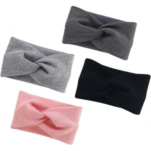 4 Pi&egrave;ces Bandeau Cheveux Femme,Bandeaux Mode Pour Femmes,Yoga Sport Headband,Bandeau Cheveux Femme Large &Eacute;lastique,Bandeau Crois&eacute; Coton,Bandeaux Cheveux Pour Course,Fitness,Maquillage,Usage Quotidien - Neuf