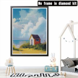Leejoey Kit De Peinture Diamant 5d Complet, Cabane Et Mer, Point De Croix, Paysage Océanique, Décoration Murale Pour Salon, Chambre À Coucher (30 X 40 Cm) - Neuf