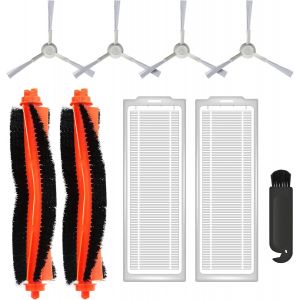 Pack de 9 accessoires de rechange pour Xiaomi Robot Vacuum S12/S10 EU,2 brosses principales orange,2 filtres HEPA,4 brosses latérales,kit de rechange pour Xiaomi Vacuum-Mop 2S/P/Pro/V2/V3/SE - Neuf