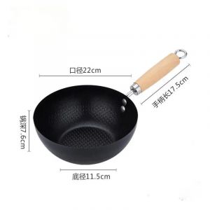 Ore-Poêle À Frire Antiadhésive En Fer,Mini Poêle À Frire,Casserole,Poêle À Omelette,Wok,Ustensiles De Cuisine,Fournitures De Cuisine,Livraison Directe-22cm- - Neuf