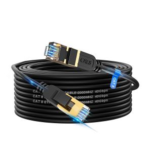 KALANKA-Câble Ethernet Cat 8 12 m, haut débit, robuste 26 AWG Cat8, 40 Gbit/s, 2000 MHz avec connecteur RJ45 plaqué or, câble Internet extérieur et intérieur, compatible avec routeur, modem de jeu, X - Neuf