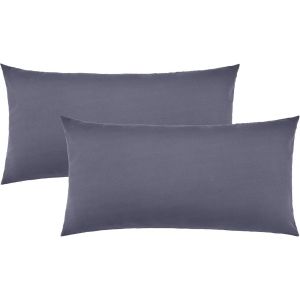 Kalanka-Lot De 2 Housses De Coussin En Jersey Housse De Coussin Oreiller Pour Dormeur Latéral Coussin De Nuque Nombreuses Tailles Et Couleurs Oeko-Tex (40 X 60 Cm, Gris Anthracite) - Neuf