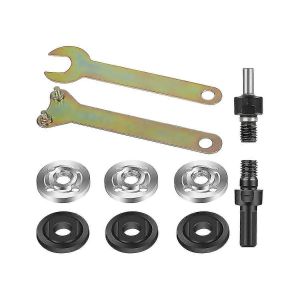 Adaptateur de meuleuse de perceuse,adaptateur de mandrin d'arbre de 6 mm/10 mm avec jeu de pièces d'écrou à bride et 2 clés à molette - Neuf