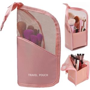 Sac De Pinceau Maquillage, Porte Pinceaux Maquillage Voyage, Rangement Pinceaux Maquillage, Multifonctionnel Sac Pinceaux Cosm&eacute;tique, Translucide Porte-Pinceau Maquillage - Neuf