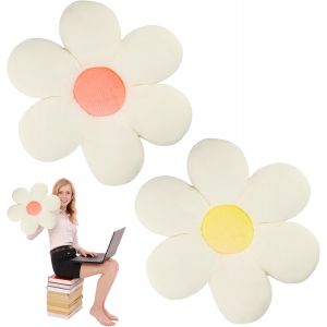 Ulteronixshop-2 Pi&egrave;ces Coussin Fleur, 40 X 40 Cm Confortable Et Doux Coussins De Sol En Forme De Fleur, Mignon Marguerite Coussins Pour Lits Canap&eacute;s Baies Vitr&eacute;es Tatamis Chaises Et Voitures Etc - Neuf