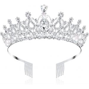 Tiares Et Couronnes Des Années 1980 Pour Femmes Princesse En Argent Tiare Pour Petites Filles Couronnes En Cristal Et Diadèmes Accessoires De Cheveux Pour Mariage Bal Nuptial Anniversaire P - Neuf