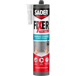 Sans Percer Charges Lourdes Mastic Colle pour Tous Matériaux,Maintien Immédiat Ultra Puissant,Usage Intérieur/Extérieur,Cartouche 460g - Neuf