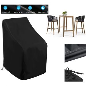 Chaise de jardin en Couverture Imperméable à l'eau 64*64*120/70cm, 210D Oxford Tissu de Couverture de Protection pour l'Extérieur Empilables, Chaises, Anti-UV, anti-Poussière Respirable - Neuf