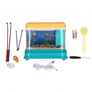 Aquarium artificiel électrique 2025, simulation du monde sous-marin, son, lumière, pêche magnétique, jouets interactifs pour enfants-pièces - Neuf