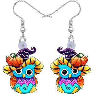 Kal-Boucles D'oreilles Hibou Chouette En Acrylique Printemps-Été Boucles D'oreilles Oiseaux Mignons Pour Femme Fille Cadeaux De Fête Des Mères - Neuf