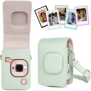 Mini LiPLAY Camera Case and Magnetic Photo Frame Protector Compatible with Fujifilm Instax LiPlay with Fridge Photo Frames Matcha Green, Housing and Frames - Green, Case and Frames-Matcha - Neuf
