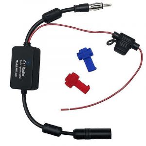 Antenne radio DAB/FM/AM avec boucle magn&eacute;tique 12V Amplificateur de gain actif Antenne de voiture FM - Neuf