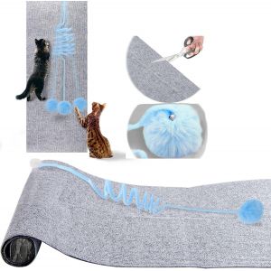 Tapis Griffoir Pour Chat Auto-Adh¿¿Sif Gris, Protection Canape Chat Anti Griffe 30¡Á100 Cm, Climbing Cat Scratcher, Griffoir Chat Canap¿¿ Autocollant Pour Prot¿¿Ge Canap¿¿S Meuble (Light Blue) - Neuf